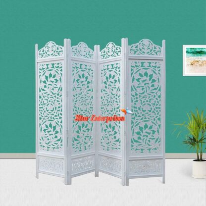 Star Enterprises Premium Wood Hand Carved Room Partition Screen PART-023 - Image 3