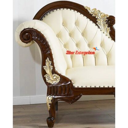 Star Enterprises Teakwood Handmade Diwan Chaise Lounge DWN-031 - Image 2