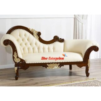 Royal Look Teakwood Handmade Deewan Chaise Lounge