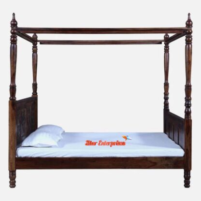 Star Enterprises Sheesham Wood European Style Four Poster Bed CNB-029 - Image 3