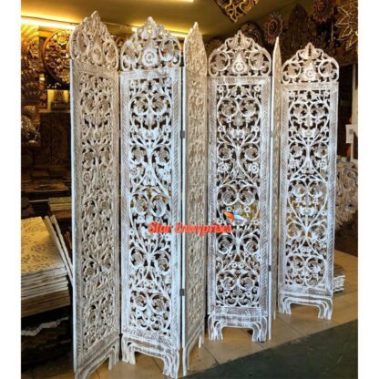 Star Enterprises Solid Wood Antique Carved Room Divider PART-017 - Image 2