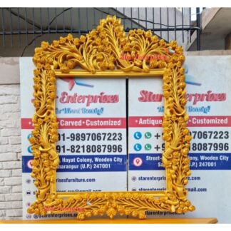 Teak Wood Heavy Carved Maharaja Mirror Frame