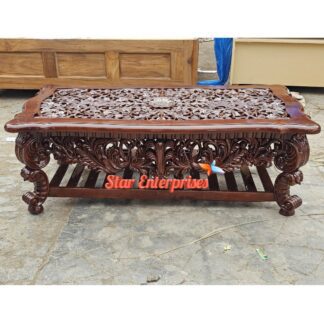 Teak Wood Antique Carved Center Table