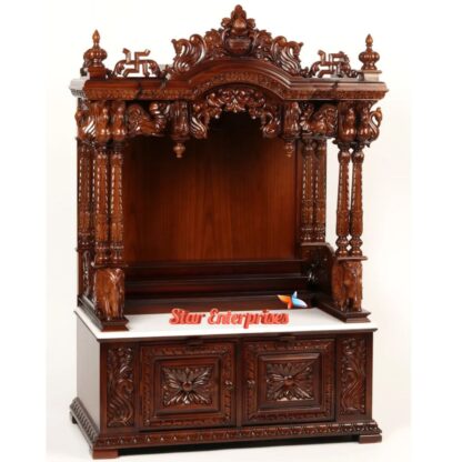 Star Enterprises Teak Wood Antique Temple TMP-036 - Image 2