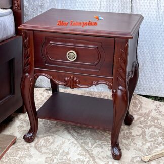Teak Wood Classic Bed Side Table