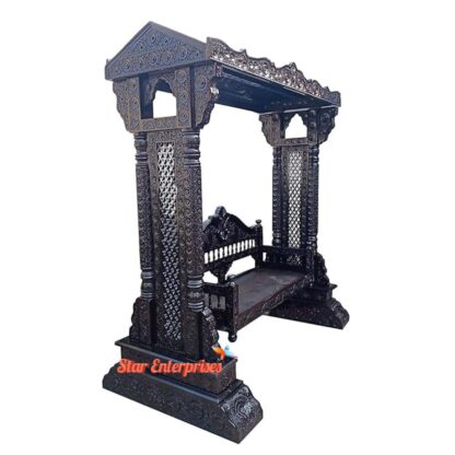Star Enterprises Teak Wood Engraved Maharaja Swing SWG-037 - Image 3