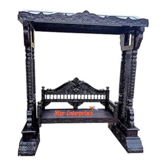 Teak Wood Engraved Maharaja Swing