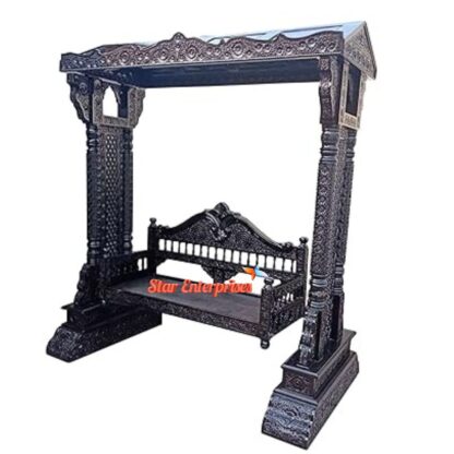 Star Enterprises Teak Wood Engraved Maharaja Swing SWG-037 - Image 4
