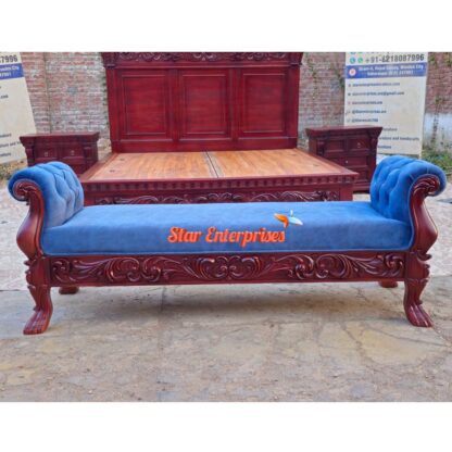 Star Enterprises Teak Wood Handcrafted Bed Bench BDB-028 - Image 4
