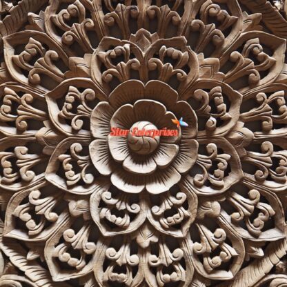 Star Enterprises Wooden Antique 3D Carved Wall Art Panel WD-019 - Image 2