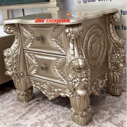 Star Enterprises Wooden Antique Carved Bedside Table BDSD-052 - Image 2
