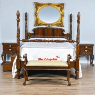 Wooden Antique Carved Poster Bed