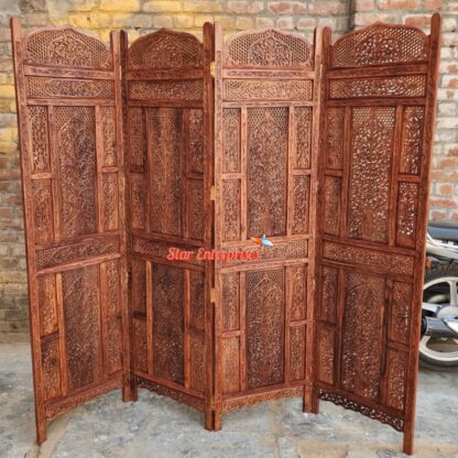 Star Enterprises Wooden Antique Carved Room Partition Screen PART-011 - Image 3