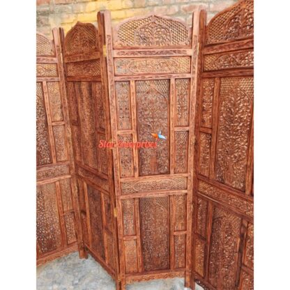 Star Enterprises Wooden Antique Carved Room Partition Screen PART-011 - Image 2