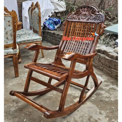 Star Enterprises Wooden Antique Classic Rocking Chair BDCH-069 - Image 3