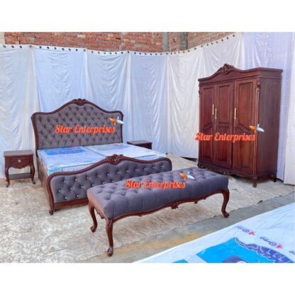 Star Enterprises Wooden Antique Classical Bedroom Furniture Set BD-0129 - Image 6