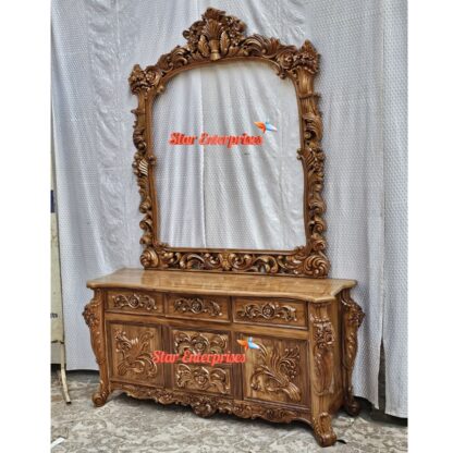Star Enterprises Wooden Antique Luxury Dressing Table DRSR-042 - Image 4