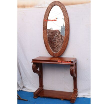 Star Enterprises Wooden Classic Engraved Console Table CNSL-067 - Image 2