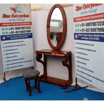 Star Enterprises Wooden Classic Engraved Console Table CNSL-067 - Image 3
