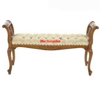 Wooden Classic Sleek Design Bed Bench