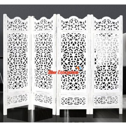 Star Enterprises Wooden Designer Four Panel Room Divider PART-025 - Image 2