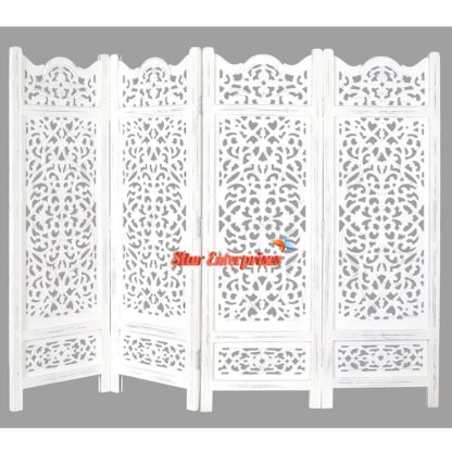 Star Enterprises Wooden Designer Four Panel Room Divider PART-025 - Image 3