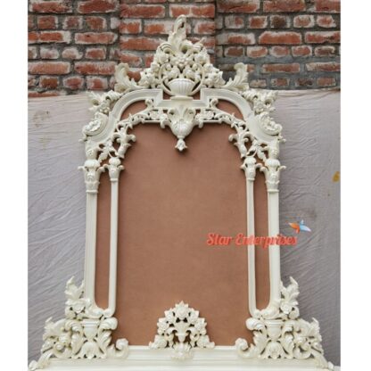 Star Enterprises Wooden Floral Carved Mirror Frame MF-045 - Image 3