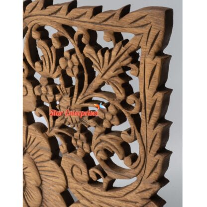 Star Enterprises Wooden Floral Design Wall Art Panel WD-018 - Image 2