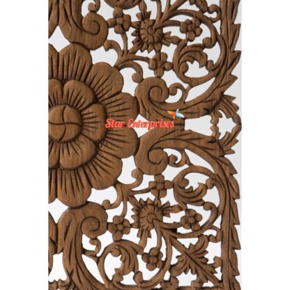 Star Enterprises Wooden Floral Design Wall Art Panel WD-018 - Image 3