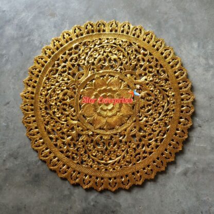 Wooden Gold Finish Wall Art