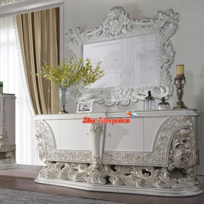 Star Enterprises Wooden Heavy Carved Royal Dressing Table DRSR-046 - Image 3