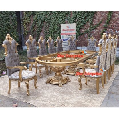 Star Enterprises Wooden Luxury Maharaja Dining Table DNG-078 - Image 8