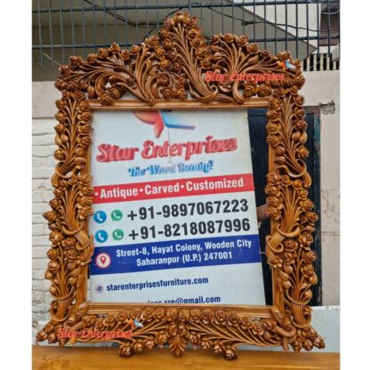 Star Enterprises Wooden Maharaja 3D Carved Mirror Frame MF-046 - Image 3