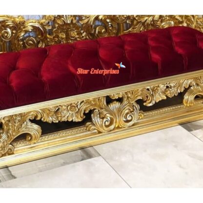 Star Enterprises Wooden Royal Carved Bed Bench BDB-032 - Image 3