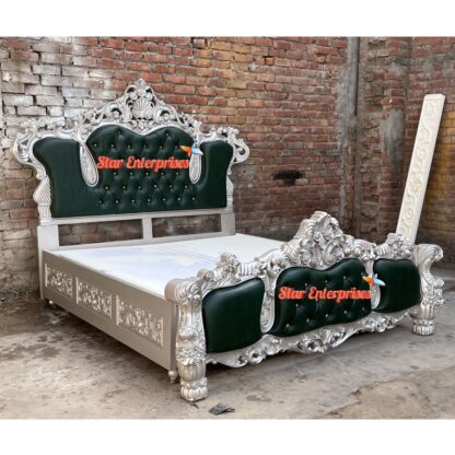 Star Enterprises Wooden Royal Carved Double Bed BD-0127 - Image 4
