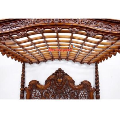 Star Enterprises Wooden Royal Carved Poster Bed CNB-032 - Image 3