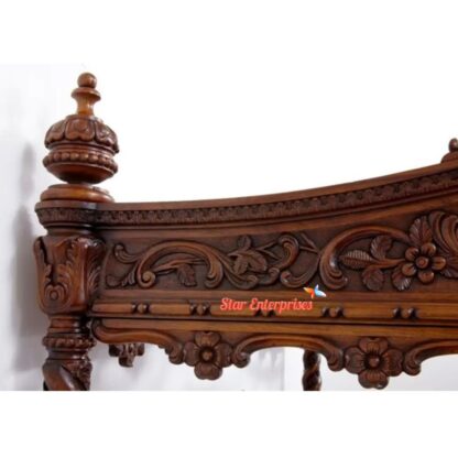 Star Enterprises Wooden Royal Carved Poster Bed CNB-032 - Image 4