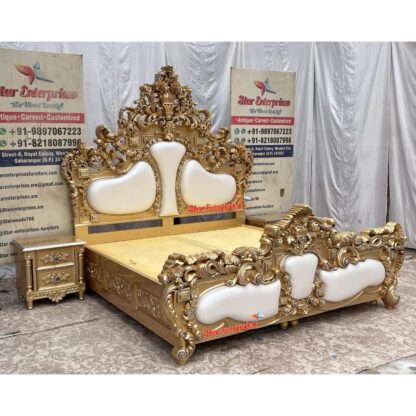 Star Enterprises Wooden Royal Maharaja Carved Bed BD-0131 - Image 4