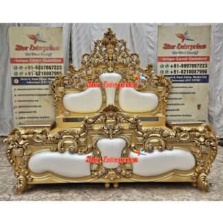 Wooden Royal Maharaja Carved Bed