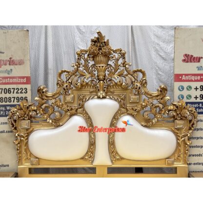 Star Enterprises Wooden Royal Maharaja Carved Bed BD-0131 - Image 5