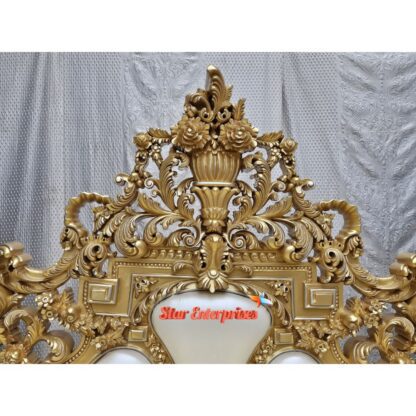 Star Enterprises Wooden Royal Maharaja Carved Bed BD-0131 - Image 6