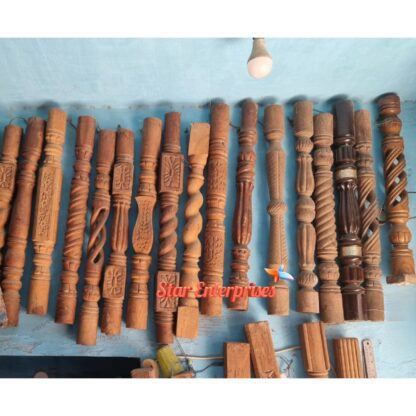 Star Enterprises Solid Teak Wood Carved Pillars PIL-051 - Image 2
