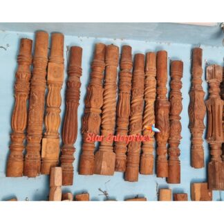 Solid Teak Wood Carved Pillars