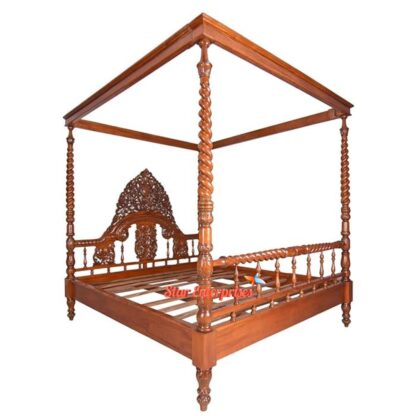 Star Enterprises Solid Teak Wood Designer Poster Bed CNB-042 - Image 3