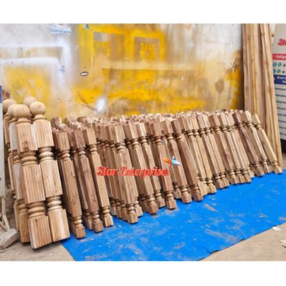Star Enterprises Solid Teak Wood Railing Pillars PIL-049 - Image 3