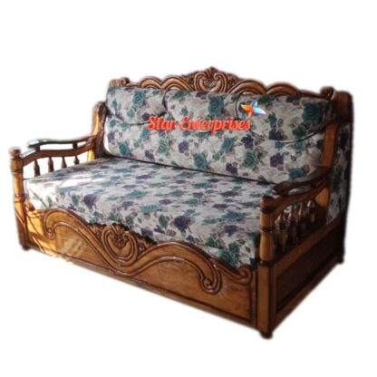 Star Enterprises Solid Wood Carved Sofa Cum Bed SCB-011 - Image 3