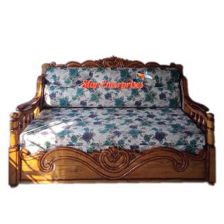Solid Wood Carved Sofa Cum Bed