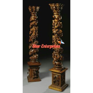 Solid Wood Hand Carved Pillars