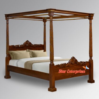 Solid Wood Modern Style Poster Bed