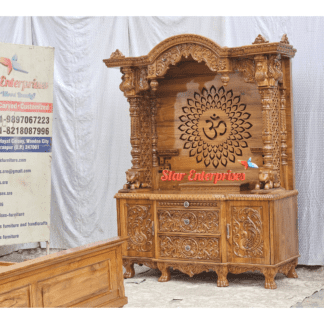 Teak Wood Antique Carved Pooja Temple